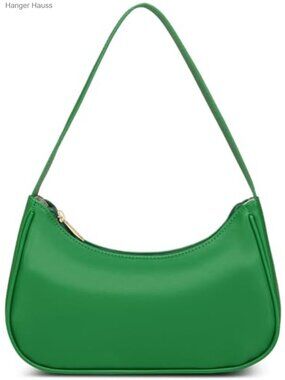Vegan Leather Hobo Sling Tote Handbag Retro Clutch Purse with Zipper